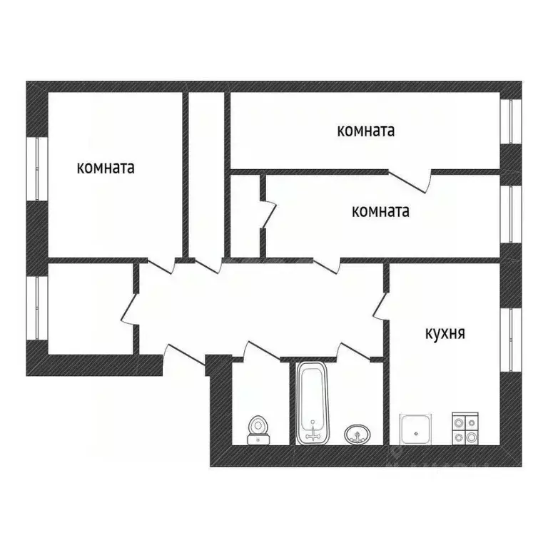 4-к кв. Ленинградская область, Волхов ул. Пирогова, 3 (73.0 м) - Фото 2