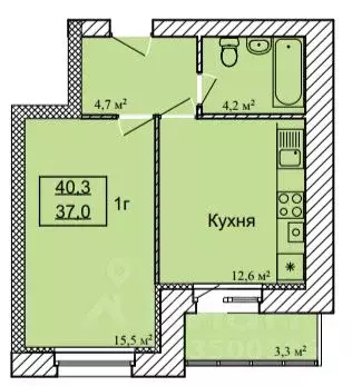 1-к кв. Тамбовская область, Тамбов ул. Имени С.И. Савостьянова, 3 ... - Фото 0