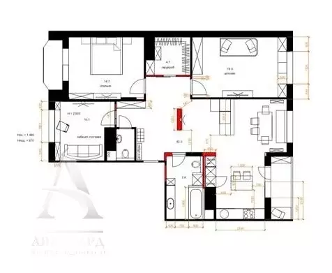 3-комнатная квартира: Клин, Клинская улица, 28 (98.4 м) - Фото 2
