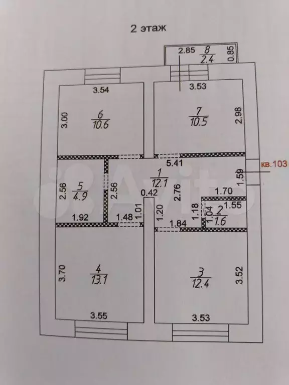 3-к. квартира, 62,5 м, 2/6 эт. - Фото 0