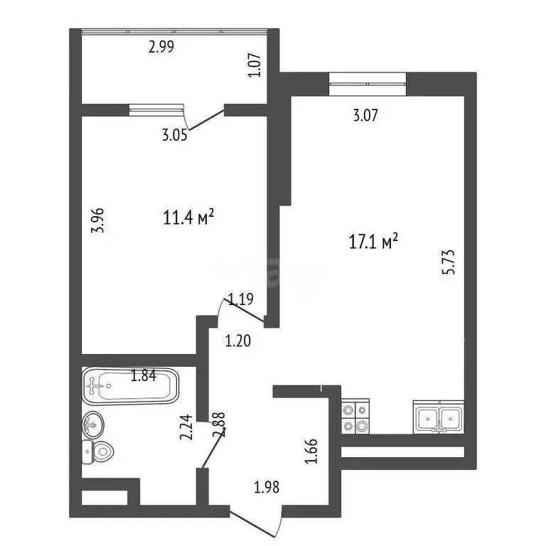 1-комнатная квартира: Супсех, улица Николая Старшинова, 12к3 (44 м) - Фото 1