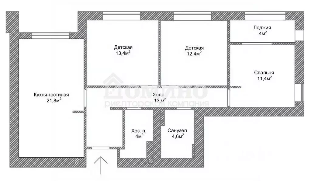 3-к кв. Тюменская область, Тюмень ул. Ю.-Р.Г. Эрвье, 32 (80.4 м) - Фото 2