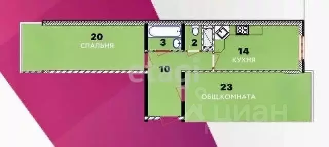 2-к кв. Дагестан, Махачкала ул. Времена Года, 6 (72.0 м) - Фото 2