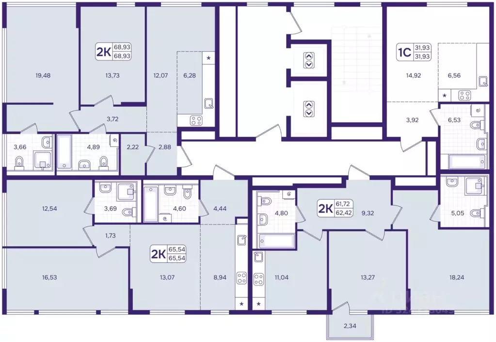 2-к кв. Приморский край, Владивосток ул. Борисенко (68.93 м) - Фото 2