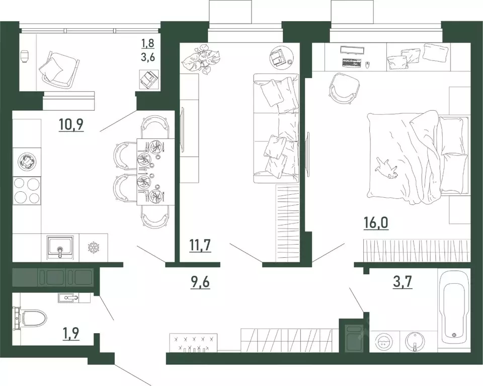 2-к кв. Воронежская область, Воронеж бул. Содружества, 6 (55.6 м) - Фото 1