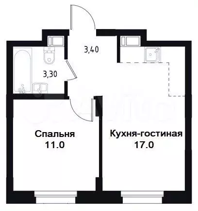 2-к. квартира, 38 м, 15/17 эт. - Фото 0