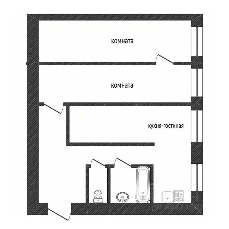 3-к кв. Ленинградская область, Кириши просп. Ленина, 16 (54.3 м) - Фото 2