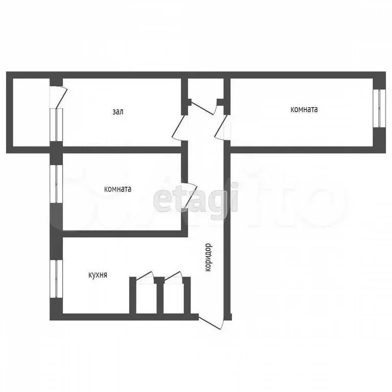 3-к. квартира, 56 м, 5/5 эт. - Фото 0