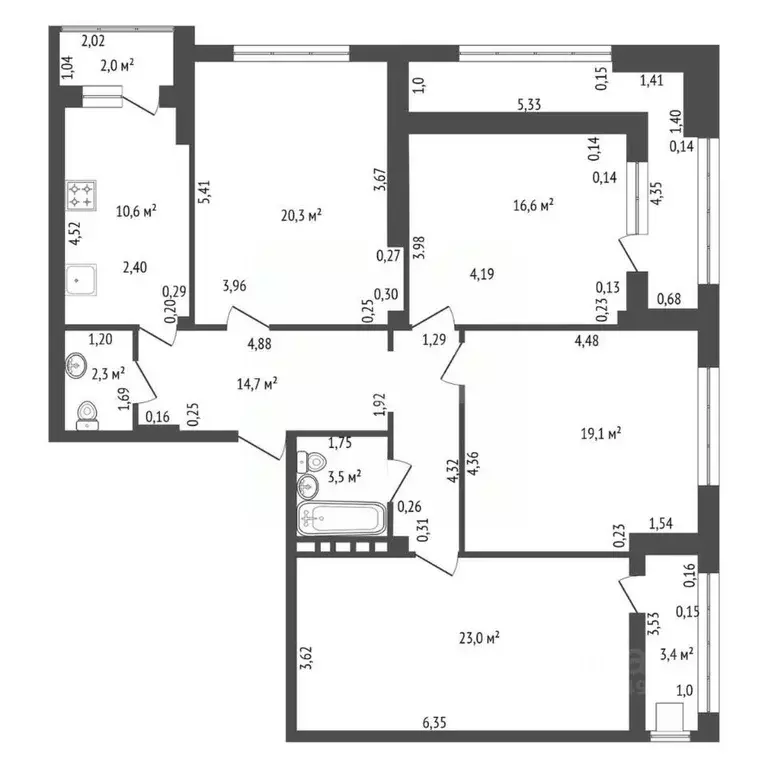 4-к кв. Башкортостан, Уфа ул. Пушкина, 43 (110.1 м) - Фото 1