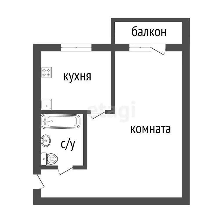 1-комнатная квартира: Курган, улица Карла Маркса, 60/19 (30.6 м) - Фото 1