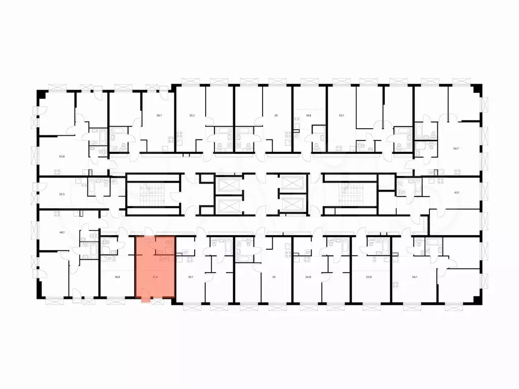 Квартира-студия, 21,4 м, 21/25 эт. - Фото 1