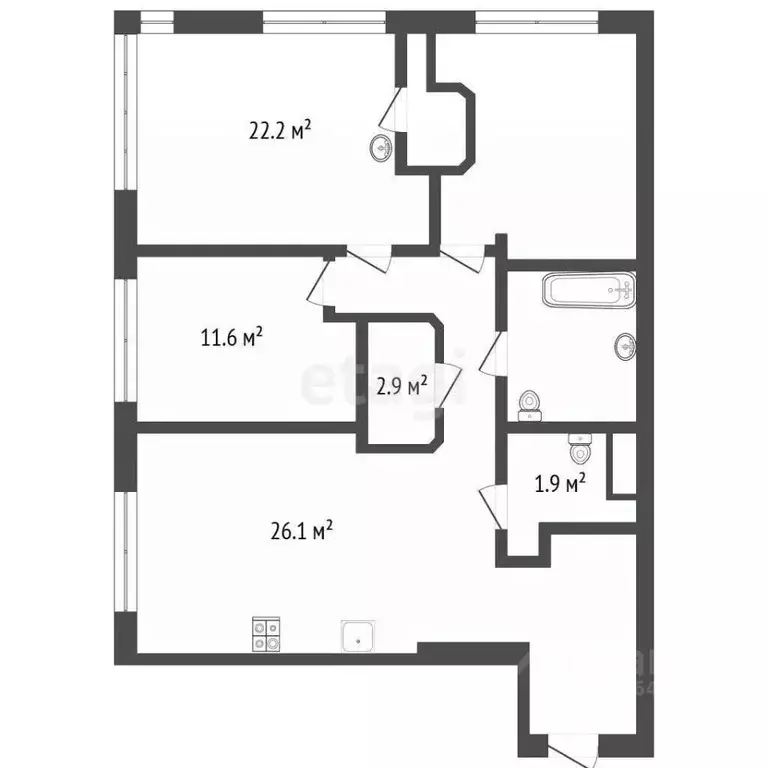 4-к кв. Москва ул. Нижние Мневники, 9 (103.0 м) - Фото 1