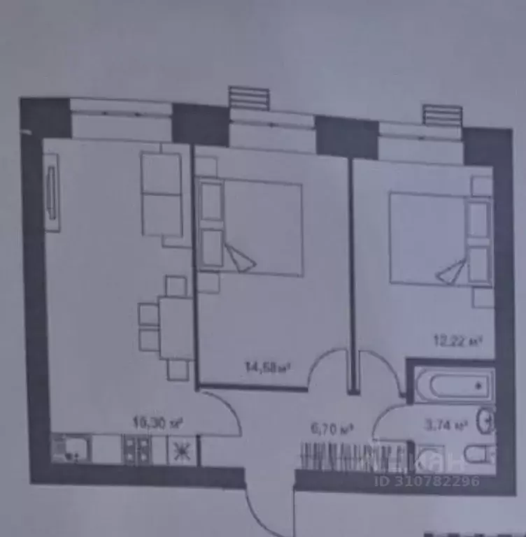 2-к кв. Татарстан, Казань Даурская ул., 46А (55.0 м) - Фото 0