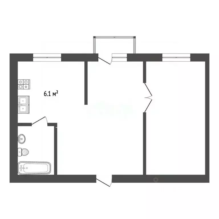 2-к кв. Севастополь ул. Льва Толстого, 58 (36.3 м) - Фото 2