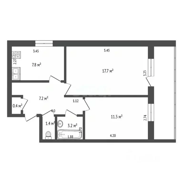 2-к кв. Кемеровская область, Юрга Волгоградская ул., 18 (49.2 м) - Фото 2