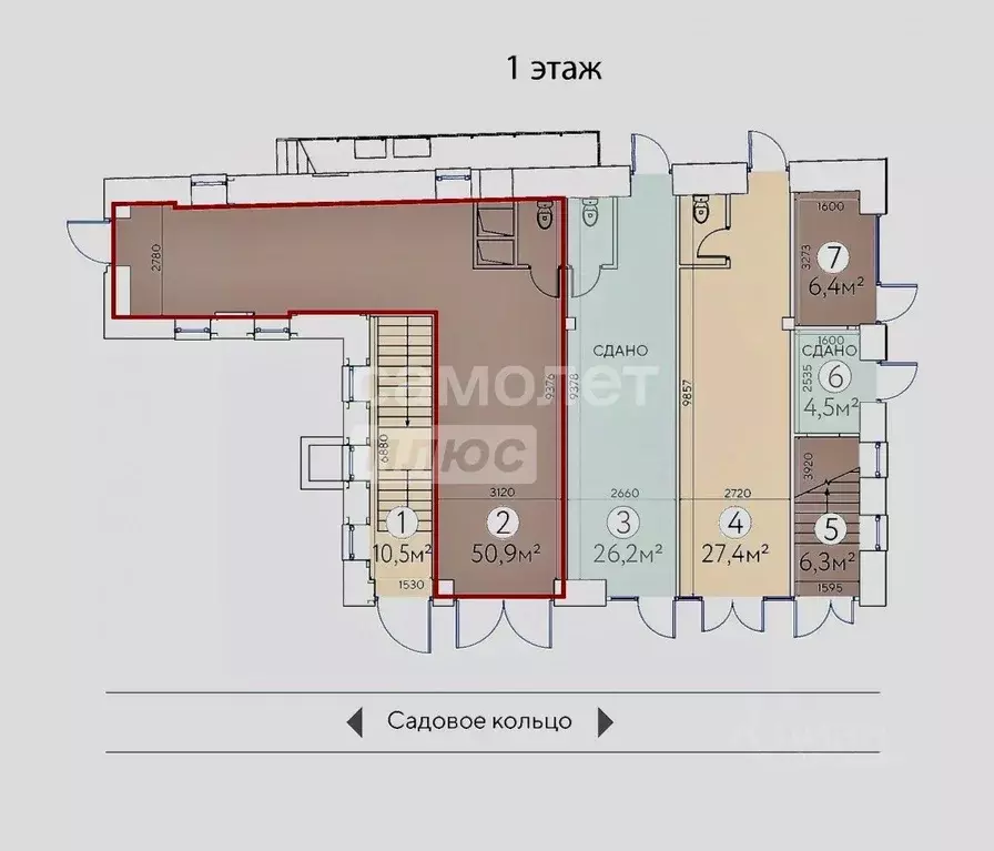 Торговая площадь в Москва ул. Бахрушина, 36/14С3 (51 м) - Фото 1