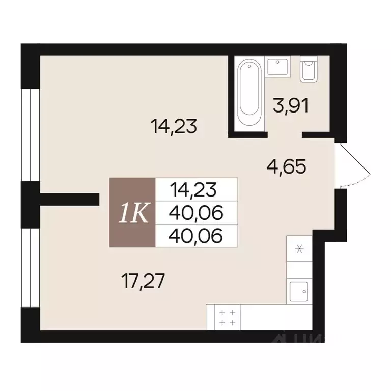 1-к кв. Новосибирская область, Новосибирск ОбьГЭС мкр,  (40.06 м) - Фото 1