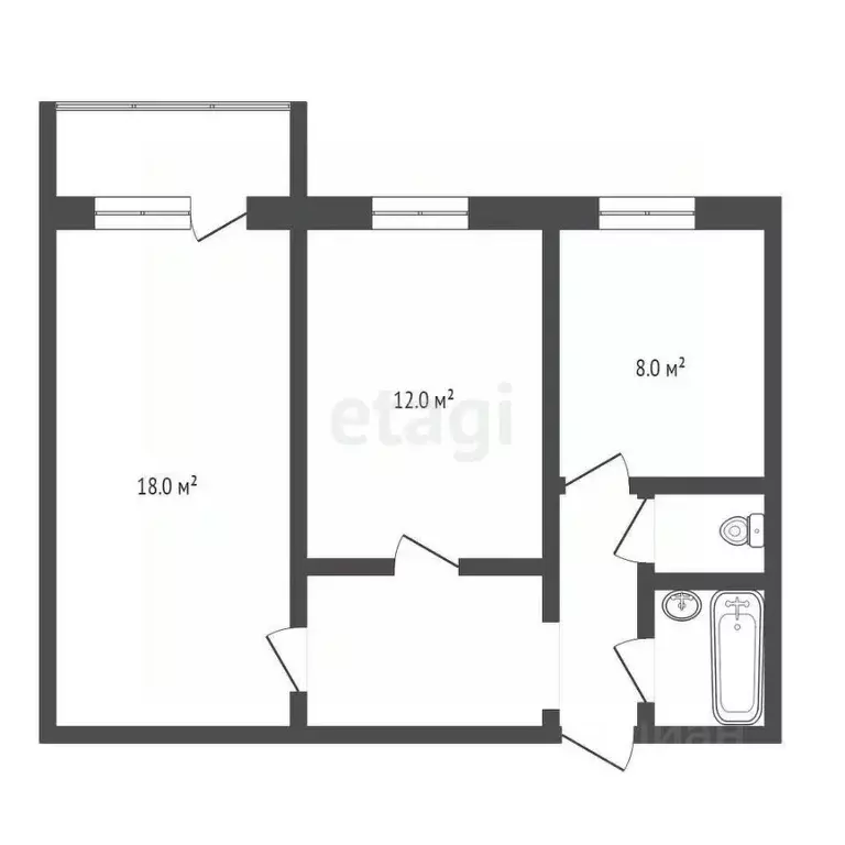 2-к кв. Пензенская область, Пенза ул. Карпинского, 33 (54.0 м) - Фото 1