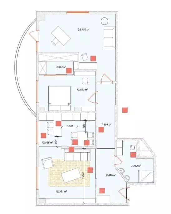 3-к кв. Челябинская область, Челябинск Свердловский просп., 35 (97.4 ... - Фото 2