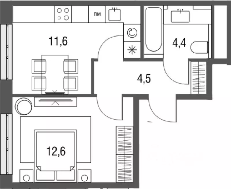 1-к кв. Москва Тагильская ул., 4к1 (33.0 м) - Фото 0