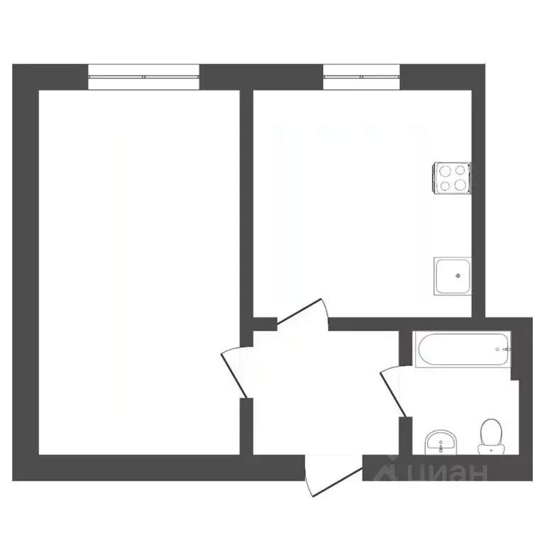1-к кв. Тюменская область, Тюмень ул. Республики, 246 (35.0 м) - Фото 2