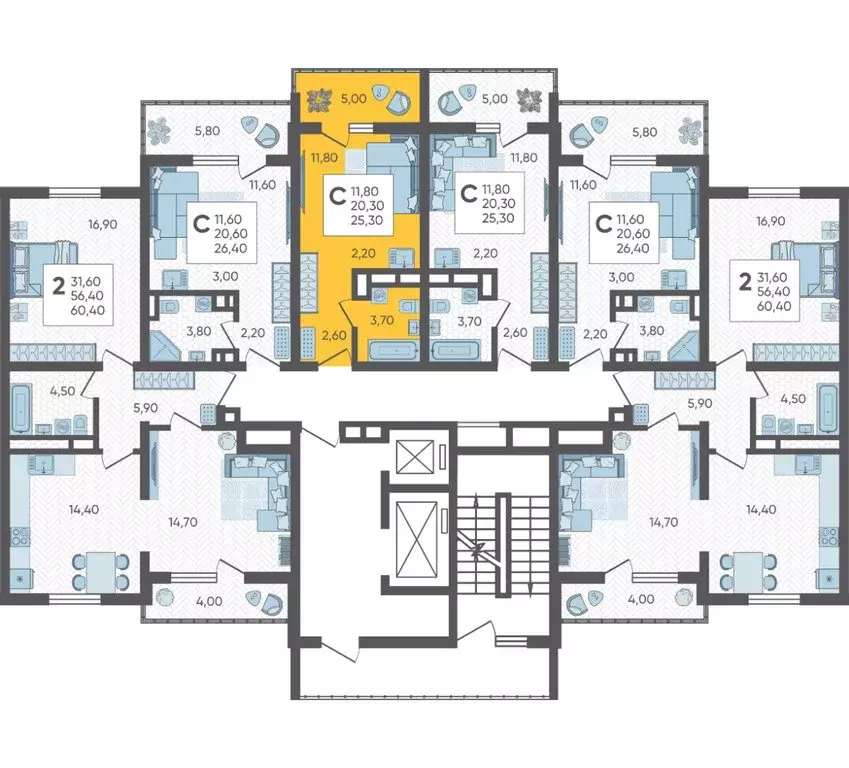 Квартира-студия: Сочи, ЖК Горный Квартал (25.3 м) - Фото 2