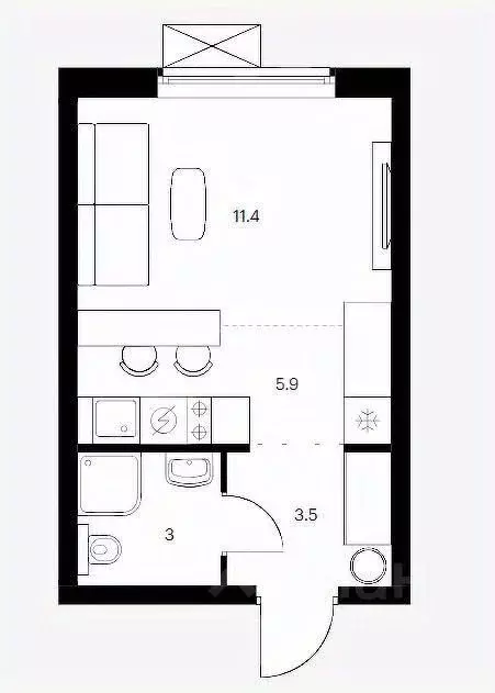 Студия Татарстан, Казань ул. Анаса Тазетдинова, 7к1 (20.1 м) - Фото 2
