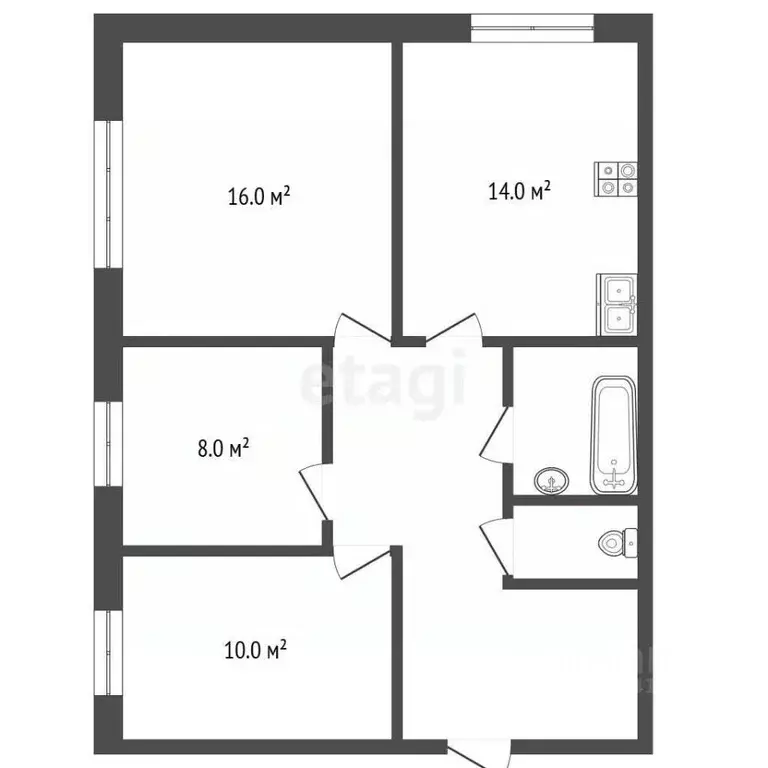 3-к кв. Севастополь ул. Астана Кесаева, 20 (52.8 м) - Фото 2