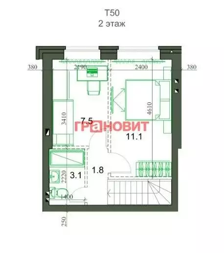 2-комнатная квартира: Элитный, микрорайон Берёзки, 185 (50.86 м) - Фото 1