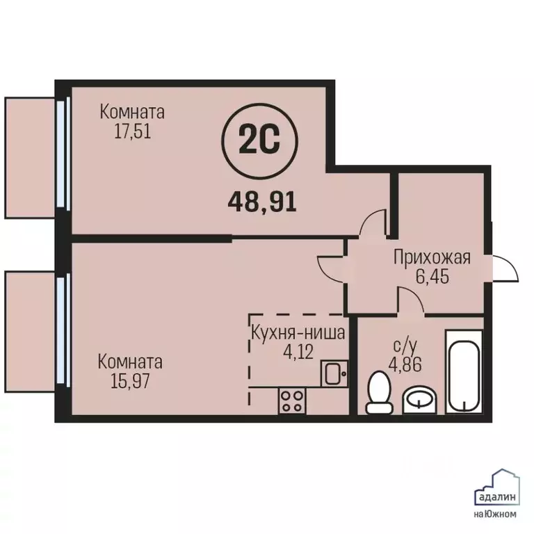 2-к кв. Алтайский край, Барнаул городской округ, Южный рп тракт Южный, ... - Фото 0