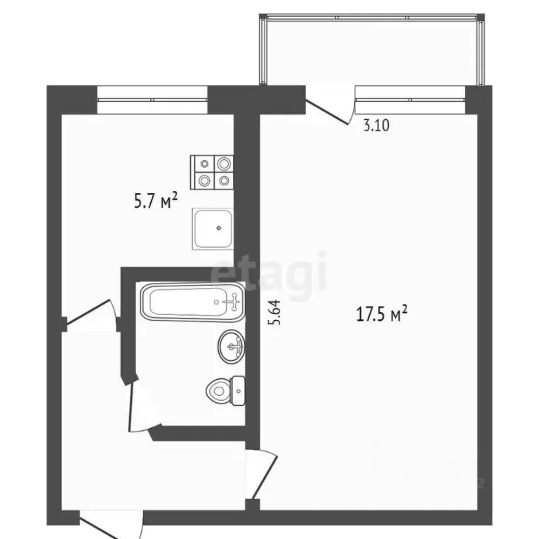 1-к кв. Камчатский край, Петропавловск-Камчатский ул. Чубарова, 12 ... - Фото 1