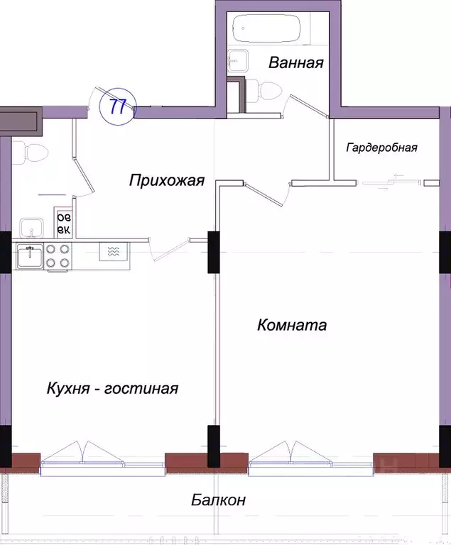1-к кв. Калининградская область, Светлогорск Балтийская ул. (79.8 м) - Фото 1