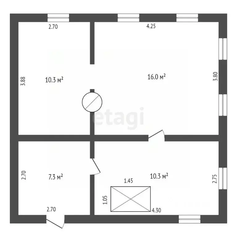 Дом в Тюменская область, Ишимский район, с. Бутусово  (63 м) - Фото 1