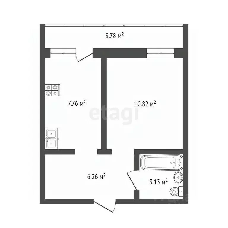 1-к кв. Тюменская область, Тюмень бул. Бориса Щербины, 16 (28.0 м) - Фото 2
