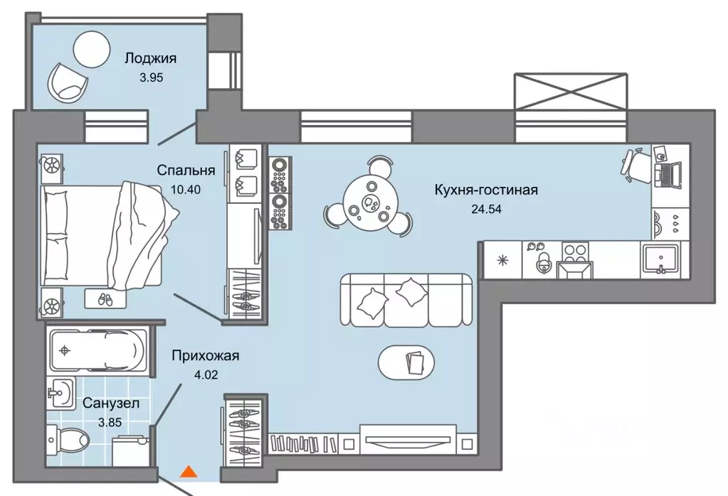 2-к кв. Кировская область, Киров ул. 4-й Пятилетки, 82 (45.0 м) - Фото 0