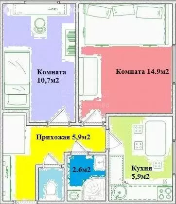2-комнатная квартира: Раменское, Москворецкая улица, 40 (41.2 м) - Фото 1