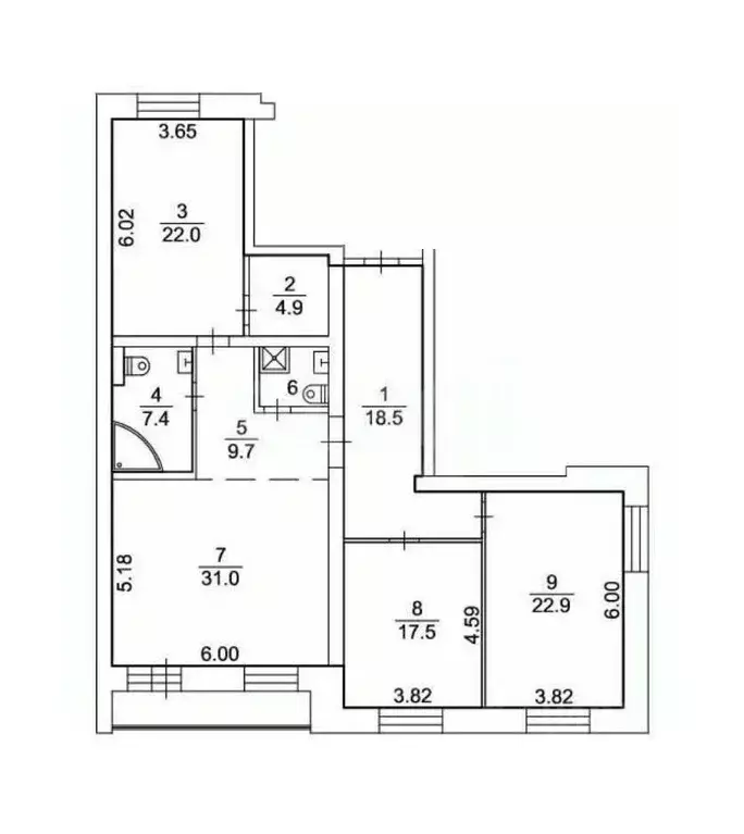 4-к кв. Томская область, Томск Красноармейская ул., 126/1 (137.0 м) - Фото 2
