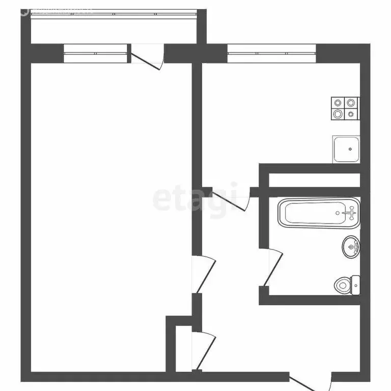 1-комнатная квартира: Томск, улица Елизаровых, 76 (36 м) - Фото 1