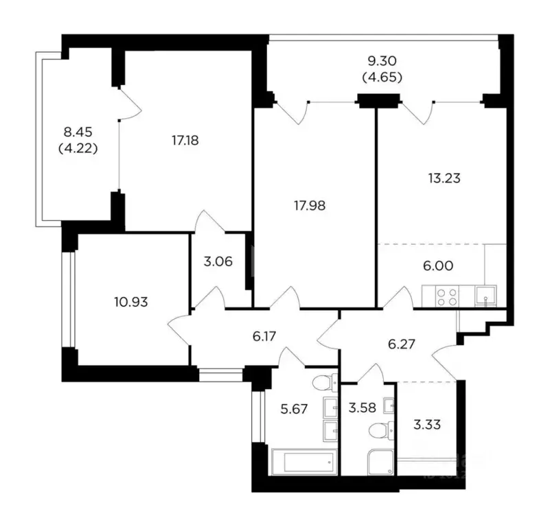 4-к кв. Москва ул. Виктора Маслова, 2 (93.0 м) - Фото 2