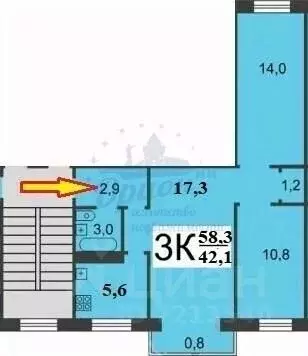 3-к кв. Нижегородская область, Нижний Новгород Южное ш., 16 (59.0 м) - Фото 2