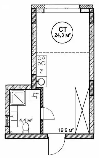 1-комнатная квартира: Нижний Новгород, посёлок Cовхоза Цветы (24.3 м) - Фото 1