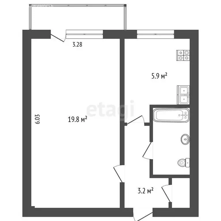 1-комнатная квартира: Вологда, улица Мира, 96 (32.6 м) - Фото 0