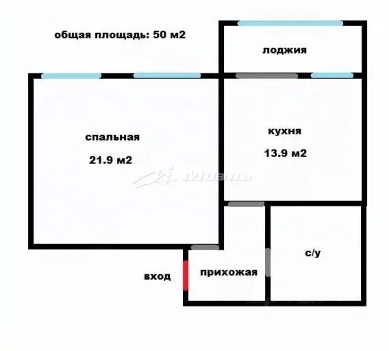 1-к кв. Крым, Симферополь ул. Крылова, 36 (50.0 м) - Фото 2