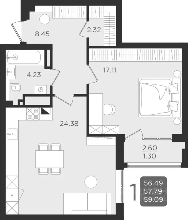 1-к кв. Калининградская область, Калининград ул. Старшины Дадаева, ... - Фото 0