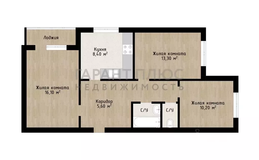 3-к кв. Липецкая область, Липецк ул. Барашева, 7 (62.8 м) - Фото 1