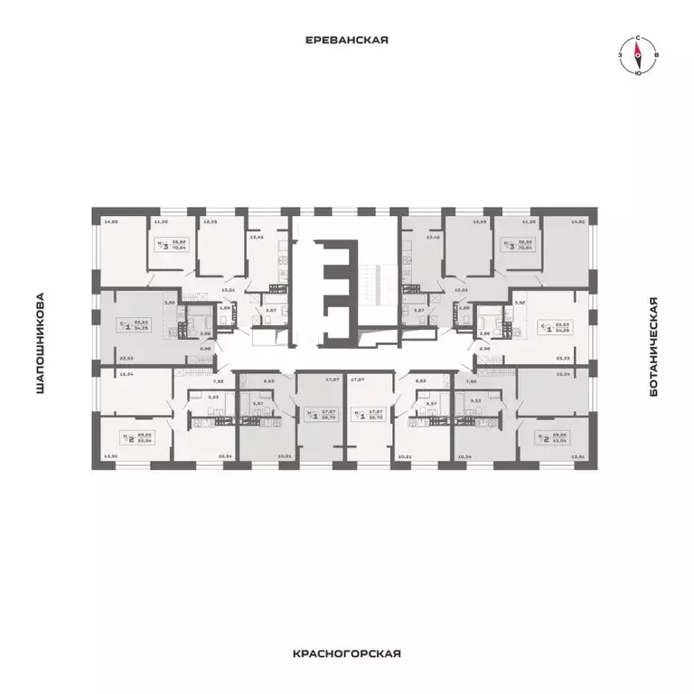 3-к кв. Новосибирская область, Новосибирск Аэропорт мкр,  (70.84 м) - Фото 1