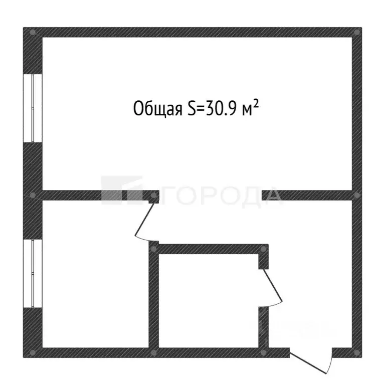 1-к кв. Алтайский край, Барнаул Молодежная ул., 54 (30.9 м) - Фото 2