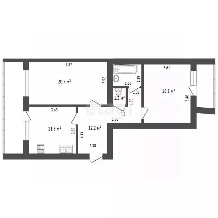 2-к кв. Марий Эл, Йошкар-Ола ул. Васильева, 6Б (71.7 м) - Фото 2