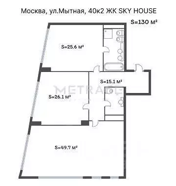 3-к кв. Москва Мытная ул., 40к2 (130.0 м) - Фото 1