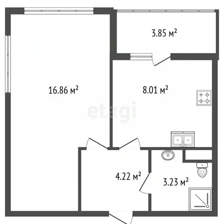 1-к кв. Ленинградская область, Ломоносовский район, Аннинское ... - Фото 2